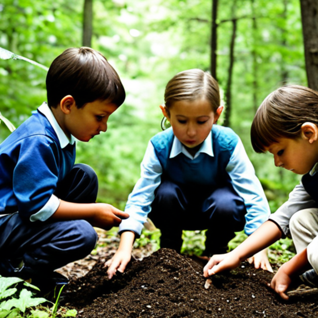 야외 교육 프로그램의 대안 교육 모델 - Sensory Exploration in the Forest**

"A group of fully clothed children, appropriate attire, explori...