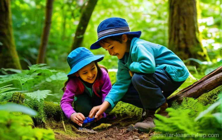 야외 교육 프로그램의 효과적인 운영 방법 - **Prompt:** A diverse group of young children (ages 6-10) embarking on an exciting outdoor education...
